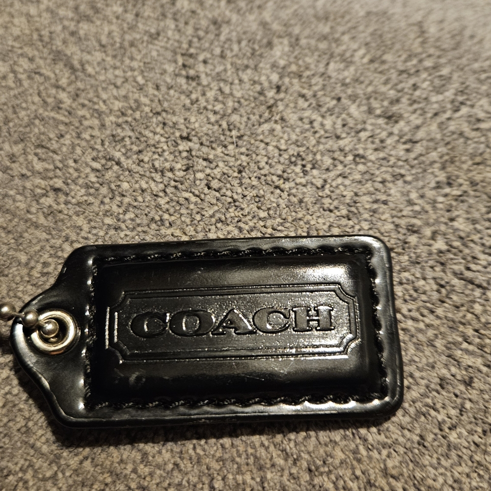 Coach Black Leather Keychain
